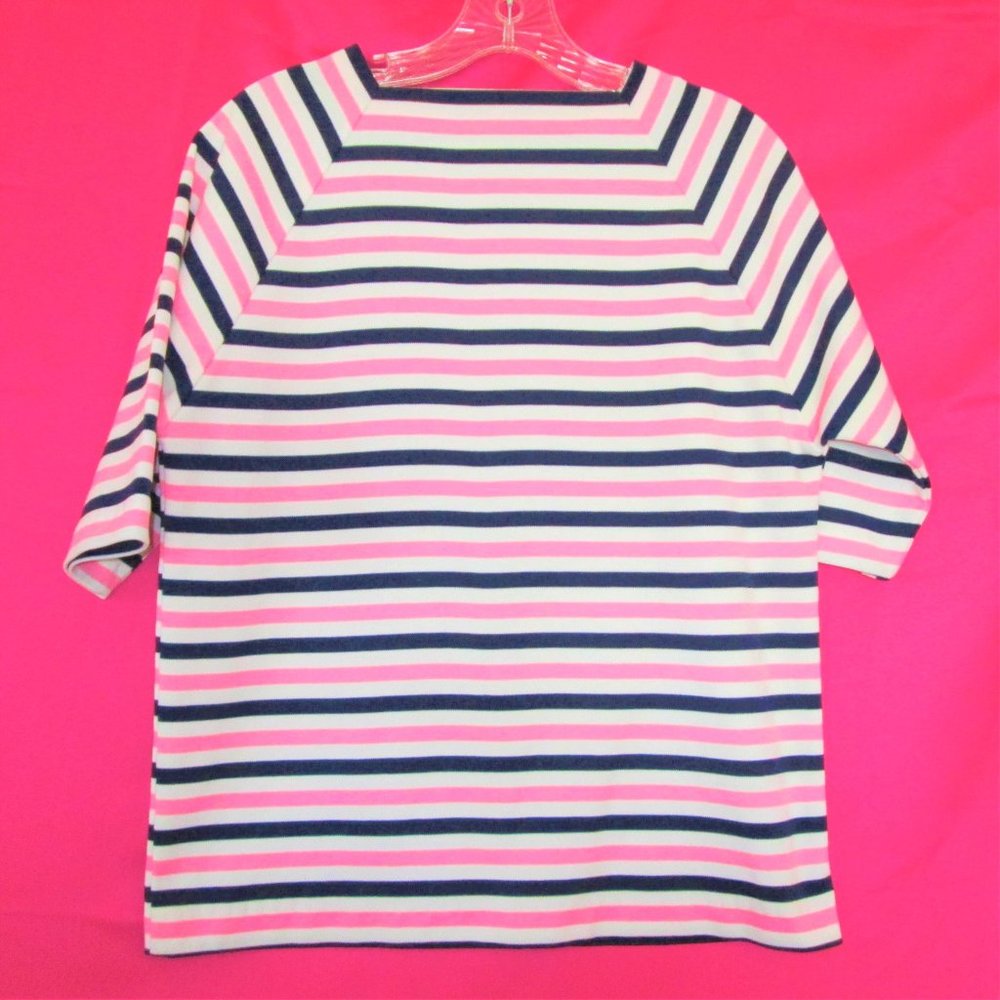 1960s vintage mod pink striped shirt size large
